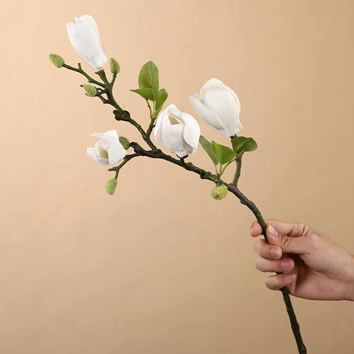 Silk Magnolia Flower Bouquet – Decorative Floral Arrangement for Wedding Decor