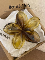 Laser Mermaid Flower Hair Clip – 8cm Large Plastic Claw for Women