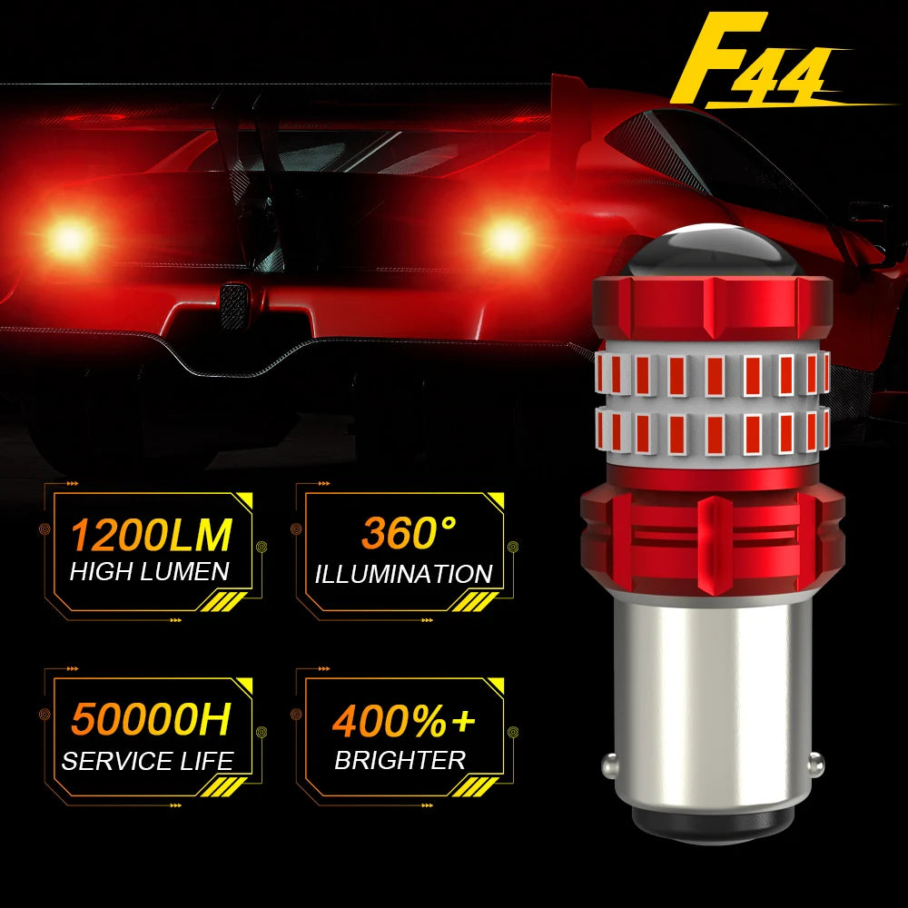 1157 Red LED Brake Light Bulbs – Canbus Replacement for Car Stop Lights