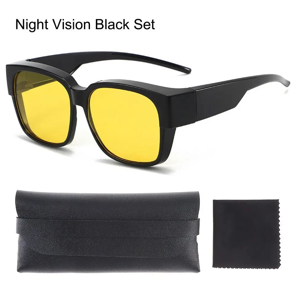 Polarized Fit Over Sunglasses – Square Wrap Around UV Protection for Outdoors