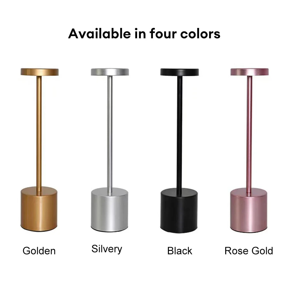 Rechargeable Table Lamp – Stepless Dimming Touch Light for Bedside Decor