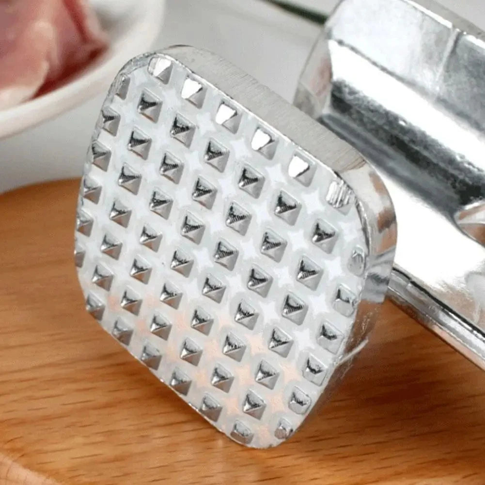 Stainless Steel Meat Tenderizer – Double-Sided Heavy Duty Hammer for Kitchen
