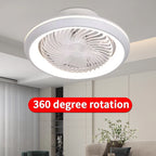 Enclosed Circular Ceiling Fan Light – Remote Controlled for Bedroom Living Room