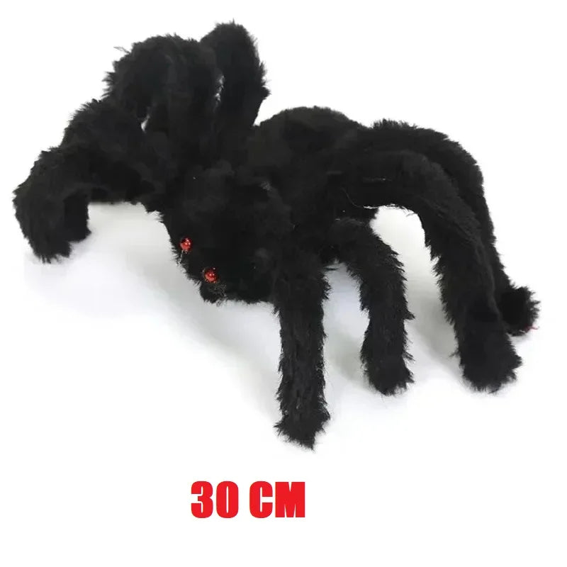 Giant Plush Spider Decoration – 30-200cm Horror Prop for Halloween Party