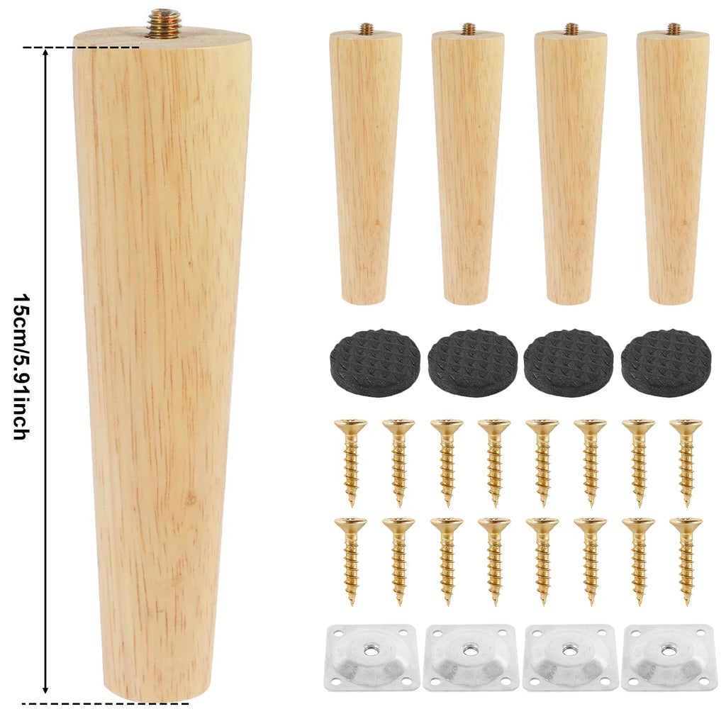 Solid Wooden Furniture Legs – Replacement Feet for Tables and Chairs