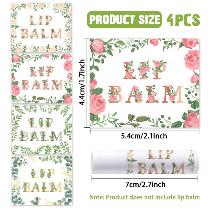 Floral Lip Balm Labels – Self-Adhesive Stickers for Homemade Cosmetics