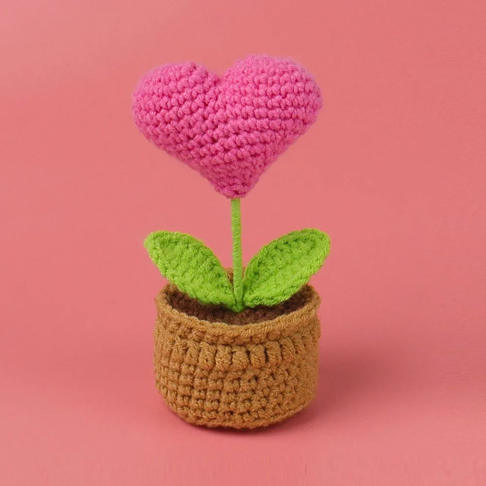 Handwoven Crochet Sunflower Potted Plant – Decorative Gift for Home Decor