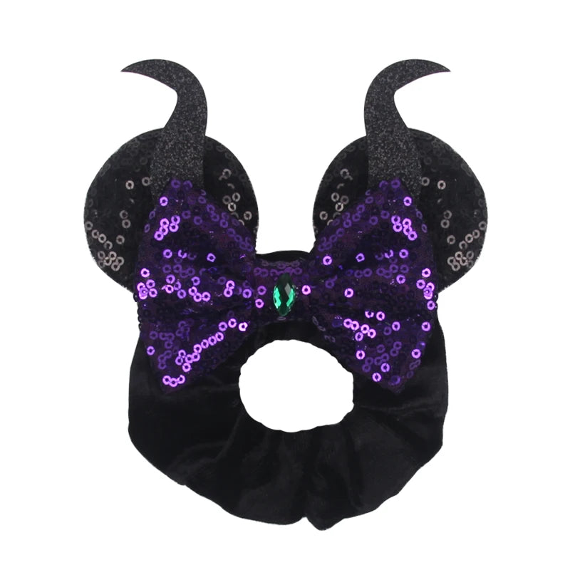 Velvet Sequin Mouse Ear Scrunchies – Elastic Hair Accessories for Kids Party