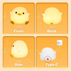 Silicone Duck Night Light – Rechargeable LED Bedside Lamp for Nursery