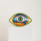 Ceramic Evil Eye Figurine – Lucky Amulet Ornament for Home Living Room Decor