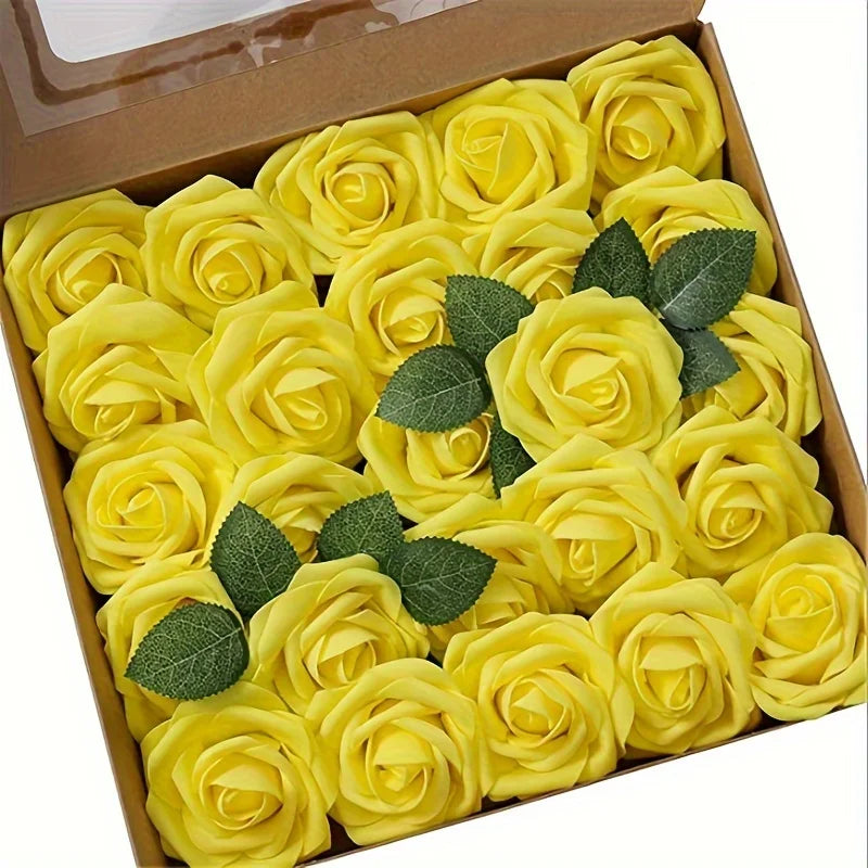 Artificial Rose Flowers – Stemmed Fake Roses for Wedding Bouquets and Decor