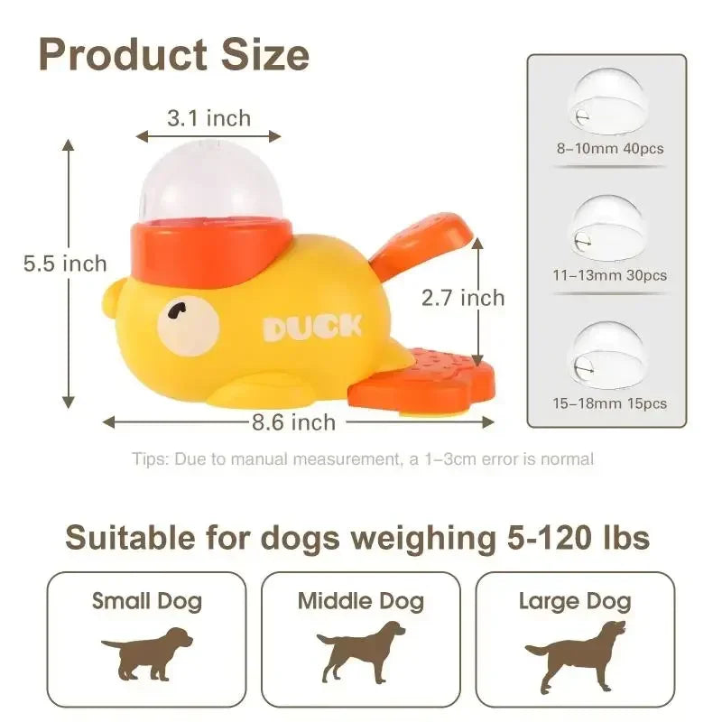 Interactive Duck Treat Dispenser – Slow Food Puzzle Toy for Dog Training