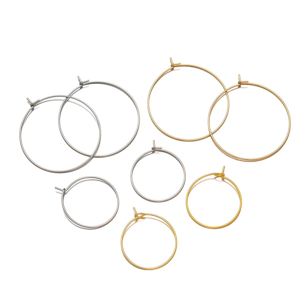 Stainless Steel Hoop Rings – Large Circle Charms for Jewelry Making Supplies