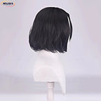 Short Black Curly Synthetic Wig – Severus Snape Cosplay for Halloween