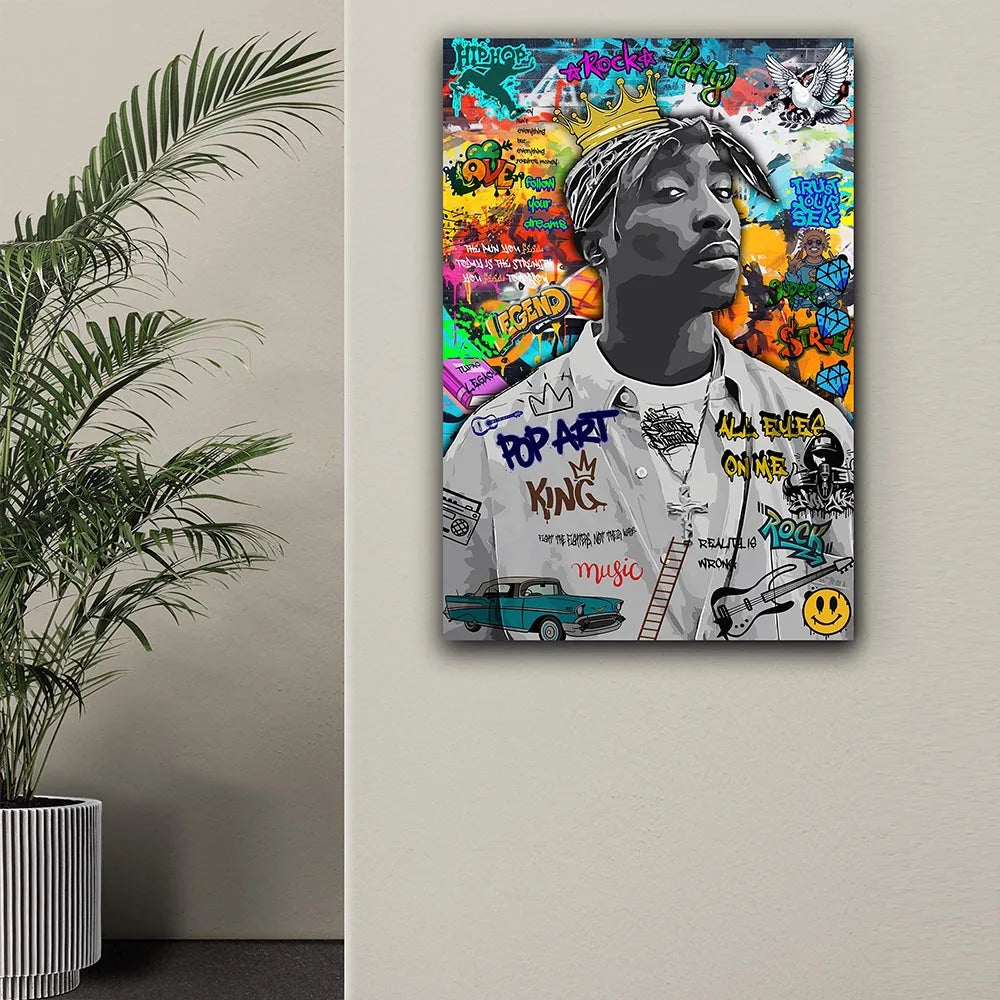 Gangster Graffiti Canvas Print – Urban Street Art for Home Decor