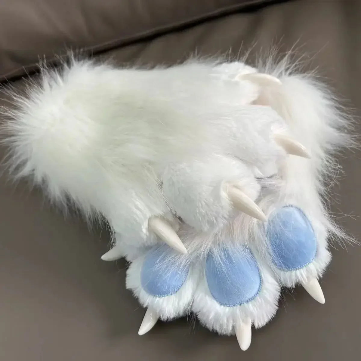Plush Cat Paw Mittens for Furry Cosplay and Halloween Costume