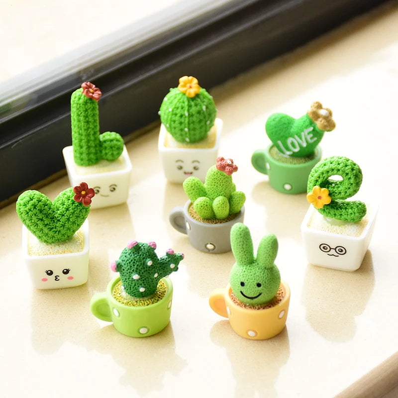 Mini Resin Succulent Cactus Pots – Decorative Plants for Home and Office