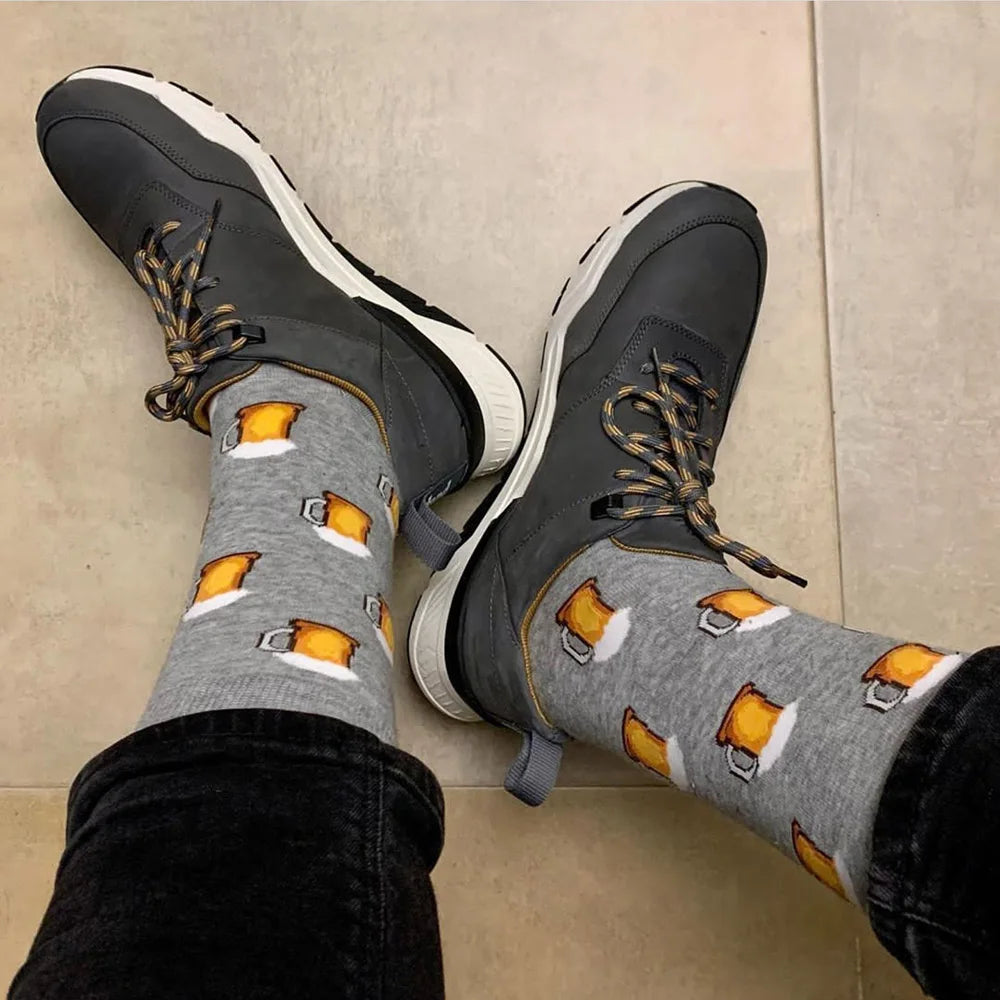 Cotton Novelty Crew Socks – Colorful Animal Print for Casual Halloween Wear