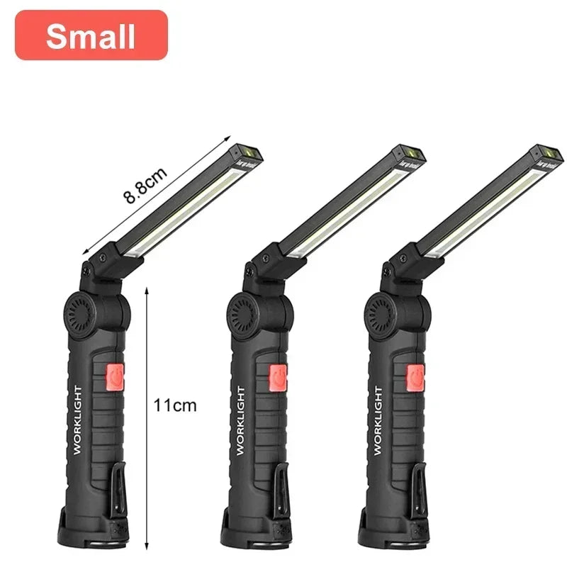 Rechargeable Magnetic Work Light – 360 Rotating Flashlight for Repair Camping