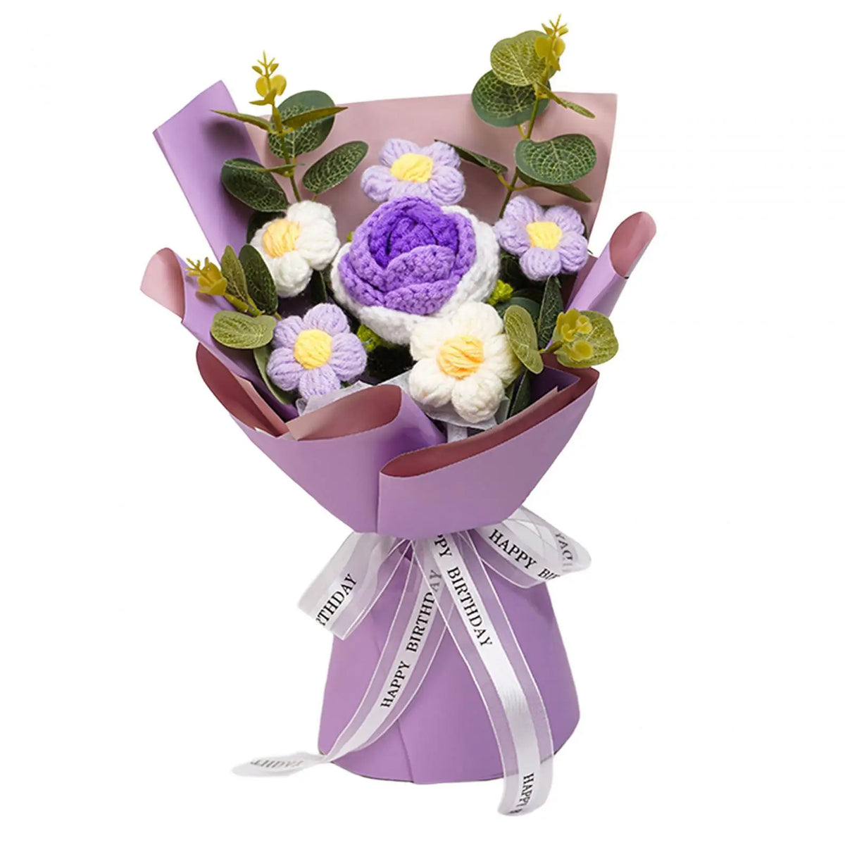 Handmade Crochet Flower Bouquet – Knitted Floral Decor for Gift Giving