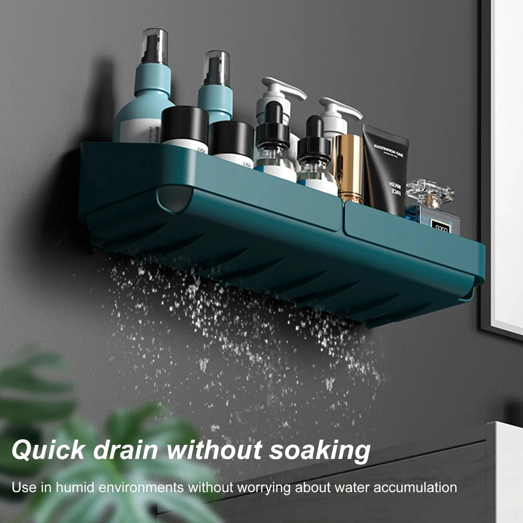 Adhesive Wall Storage Shelf – No-Drill Organizer for Bathroom and Kitchen