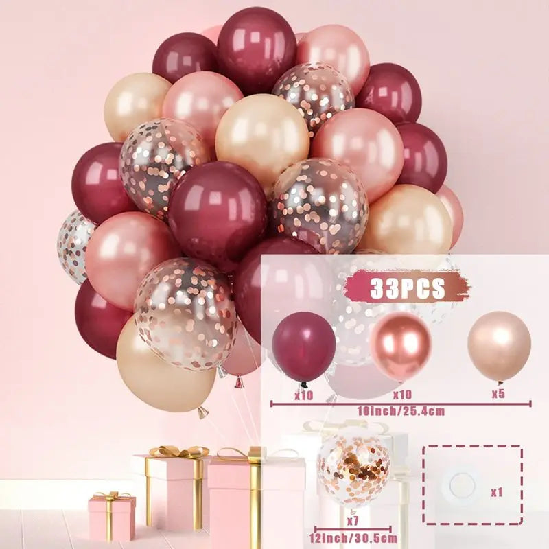 Metallic Pearl and Confetti Balloons – Decorative Latex Set for Party Events