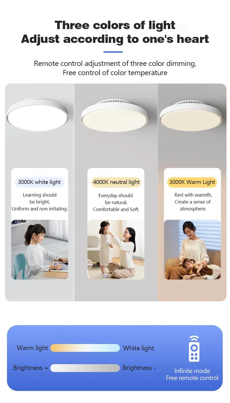 Bladeless Ceiling Fan Light – 6-Speed Remote Dimmable Fixture for Home Decor