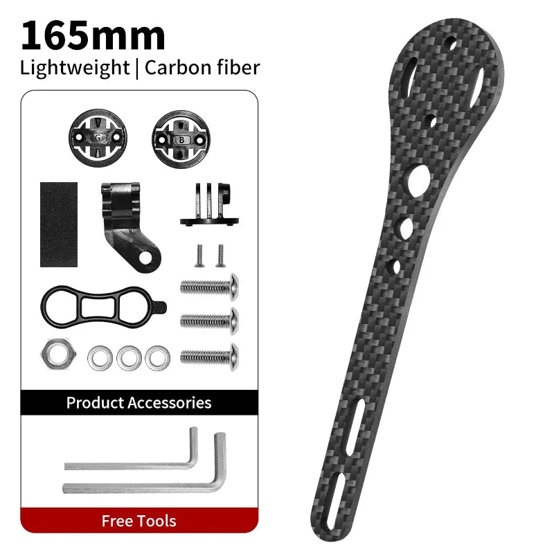 Carbon Fiber Bike Computer Mount – 143mm 165mm Holder for Road Mountain Bikes