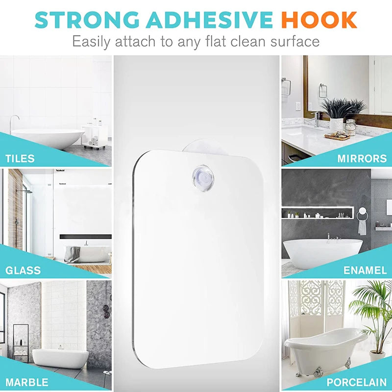Acrylic Suction Shower Mirror – Portable Shaving and Makeup Tool for Bathroom