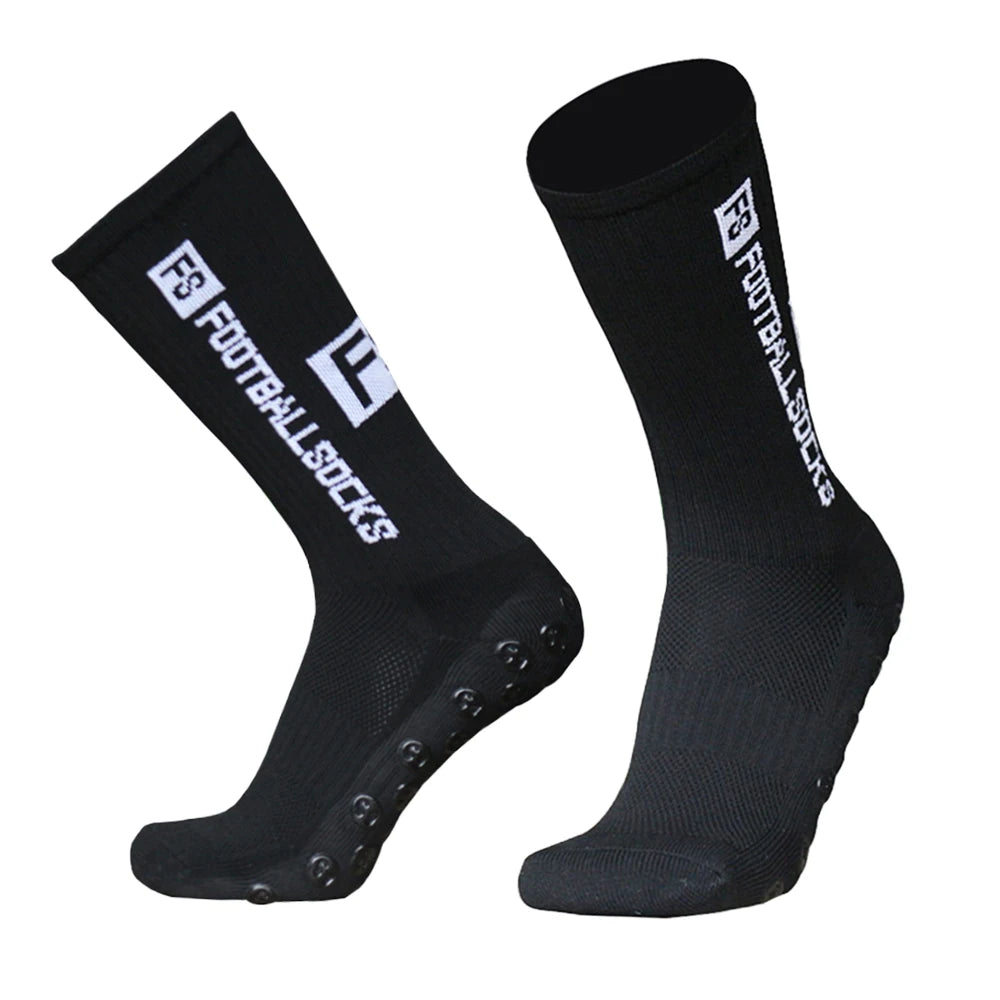 Anti-Slip Athletic Sports Socks – Stretchy Grip Crew for Football Soccer