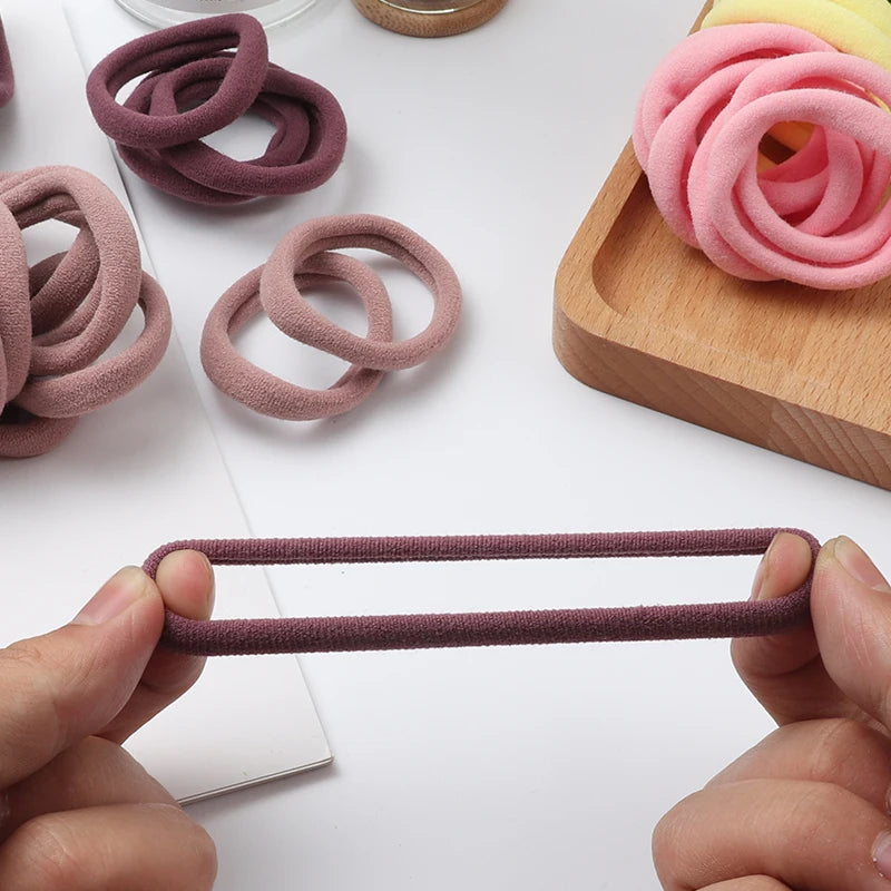 Nylon Elastic Hair Bands – Soft Ponytail Holders for Kids Hairstyles