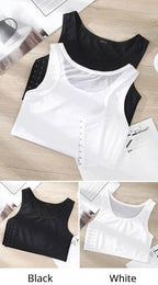Breathable Chest Binder Vest – Side Buckle Compression Top for Cosplay