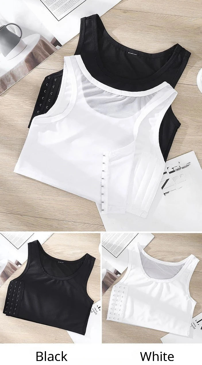 Breathable Chest Binder Vest – Side Buckle Compression Top for Cosplay