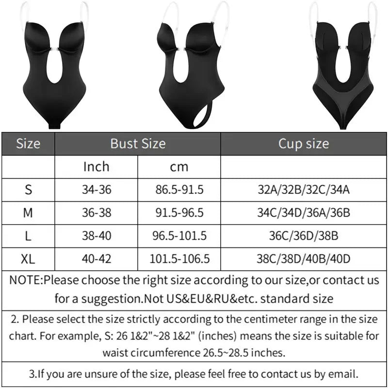 Backless Bodysuit Shapewear – Tummy Control Thong for Invisible Slimming Support