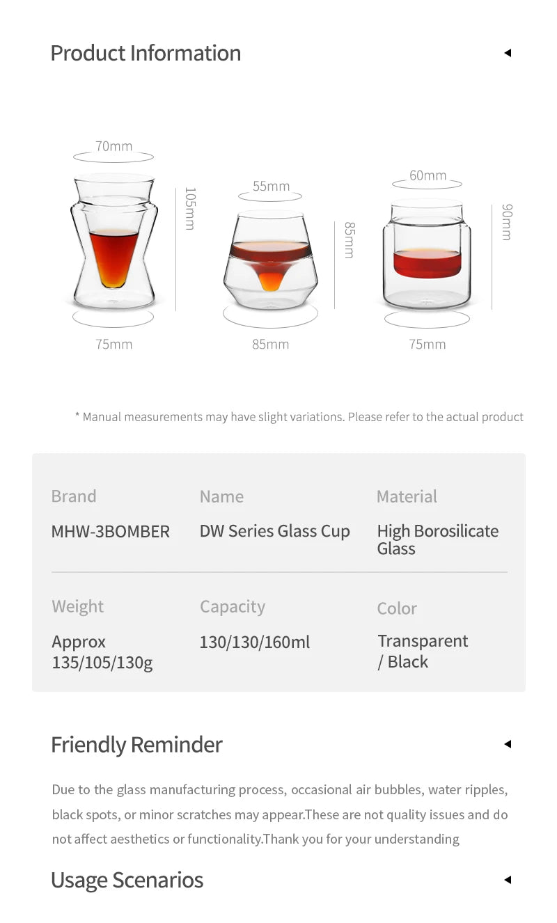 Double Wall Glass Coffee Mugs – Borosilicate Espresso Cups for Baristas