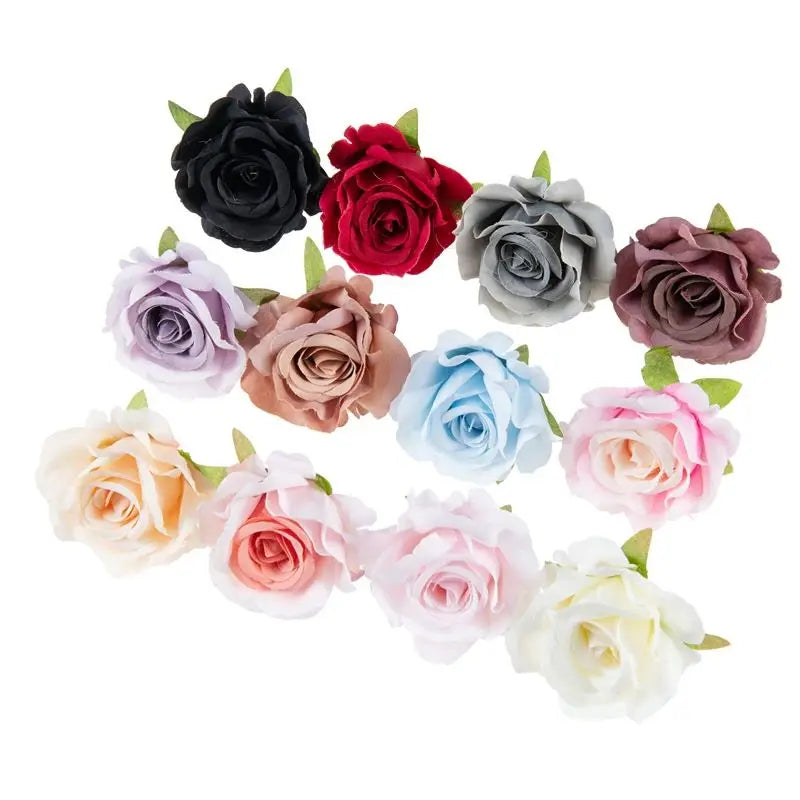 Artificial Silk Rose Heads – Decorative Flowers for Wedding Home Decor