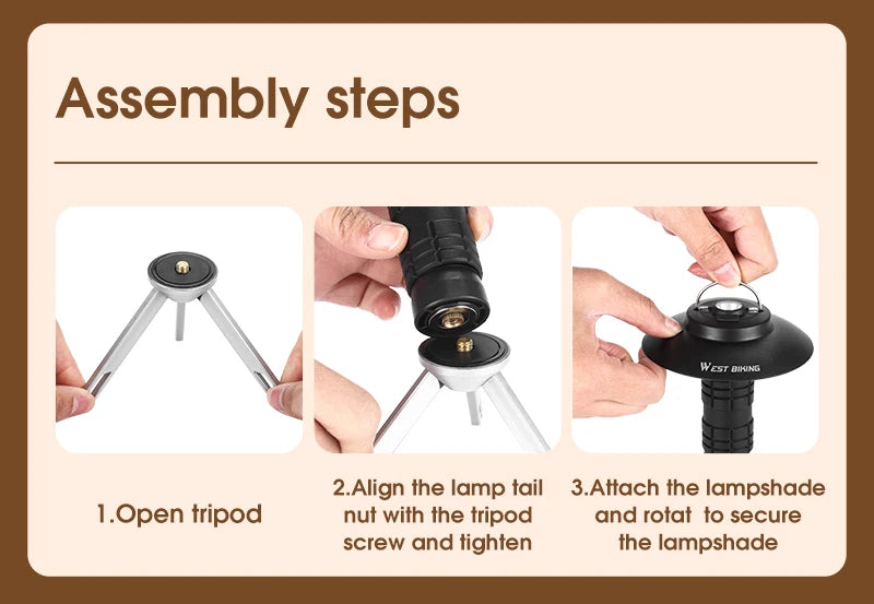 3-in-1 LED Camping Light – Multifunctional USB Rechargeable Tent Lantern
