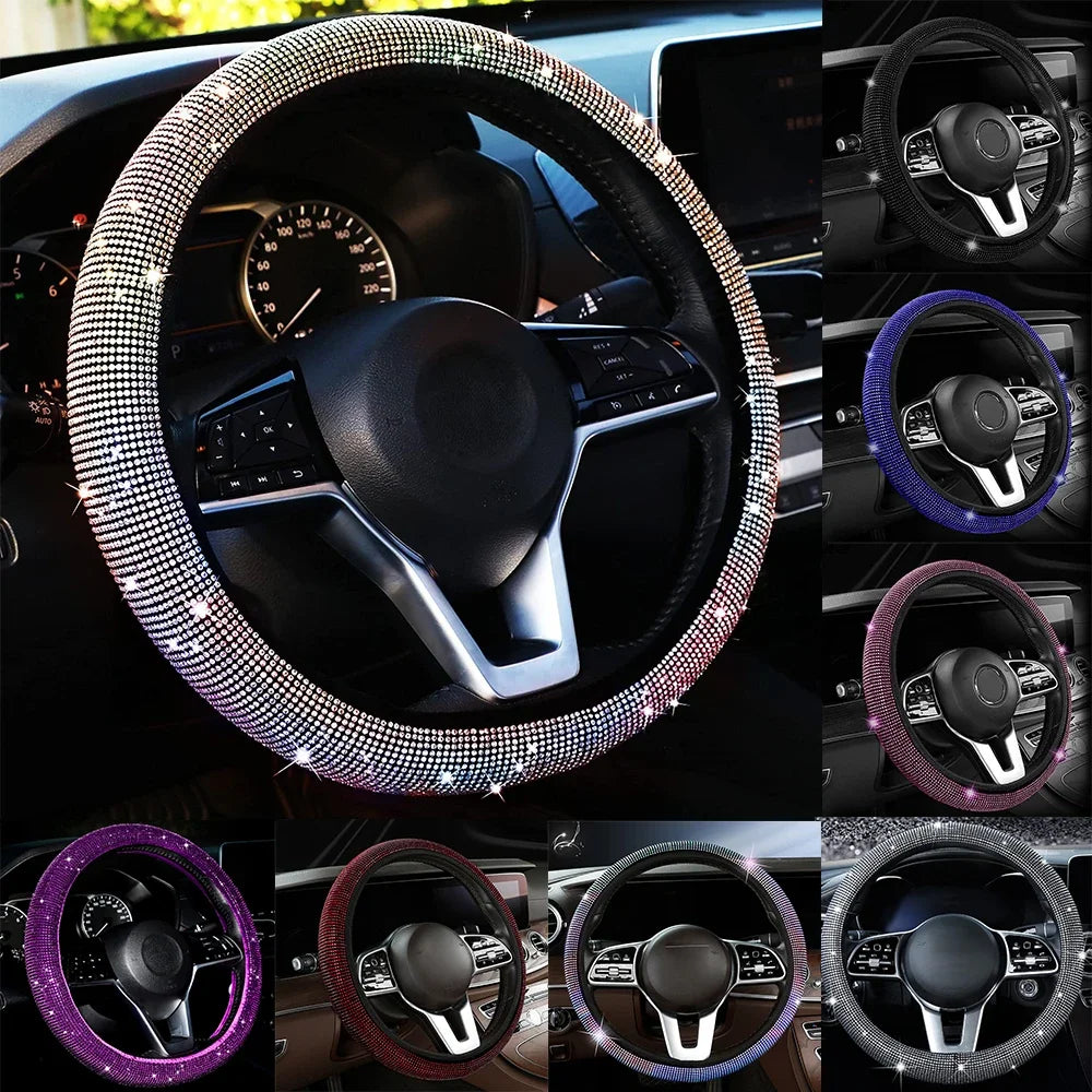 Crystal Rhinestone Steering Wheel Cover – Sparkling Auto Interior Decoration