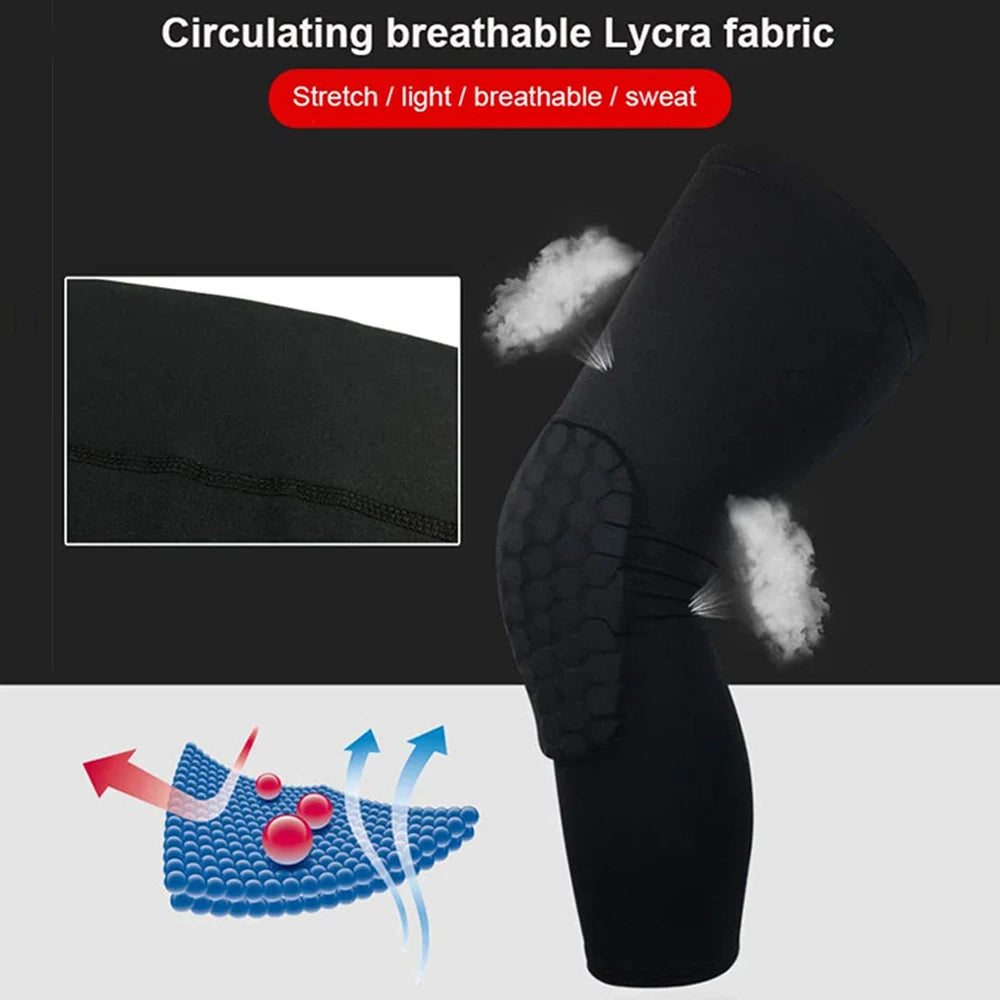 Compression Knee Sleeve – Long Leg Brace Support for Basketball and Running