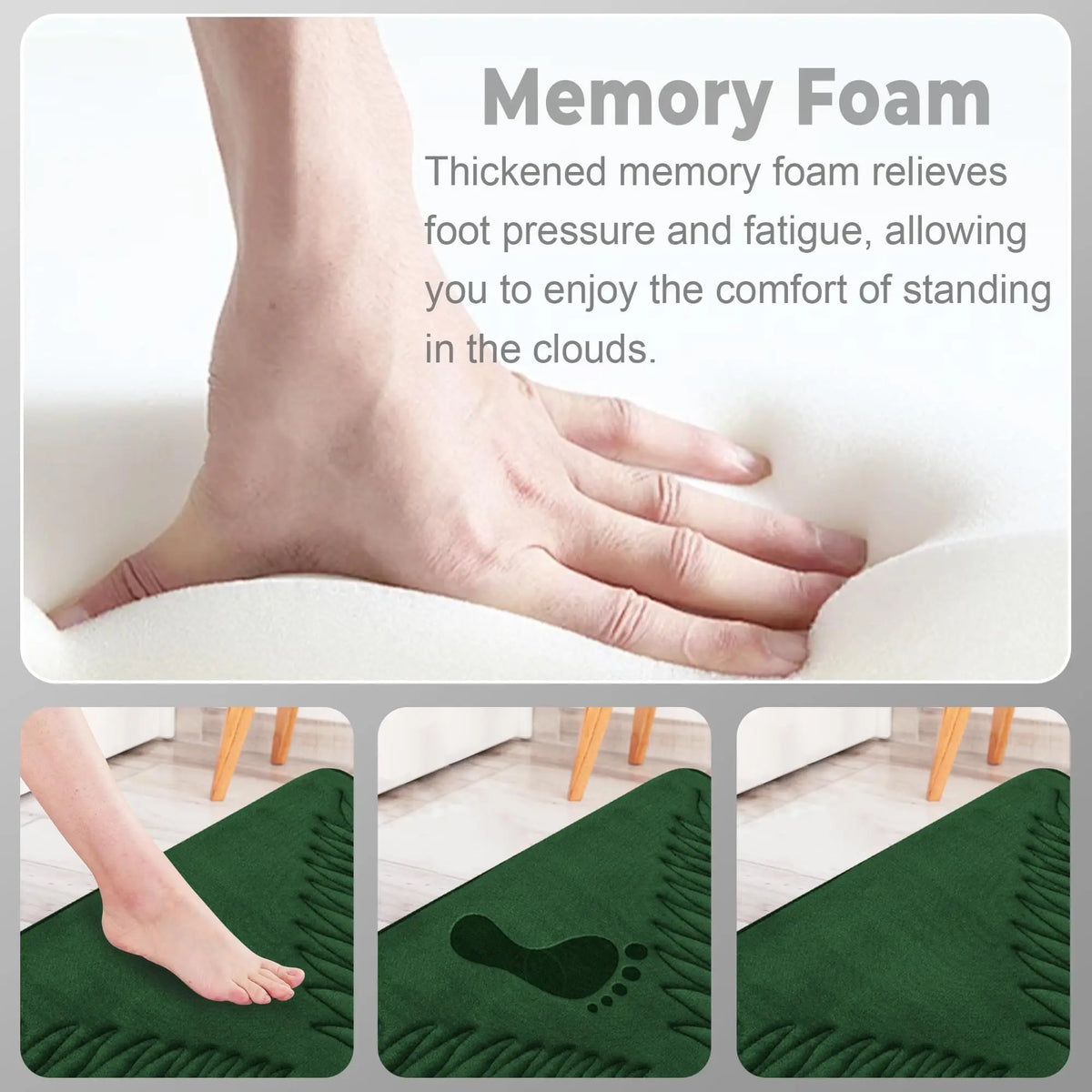 Memory Foam Bath Mat – Non-Slip Water Absorbent Rug for Bathroom