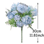 Silk Peony and Hydrangea Bouquet – Artificial Floral Decor for Wedding Home