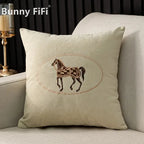 Embroidered Horse Cushion Cover – 45cm Decorative Pillow Case for Home Sofa