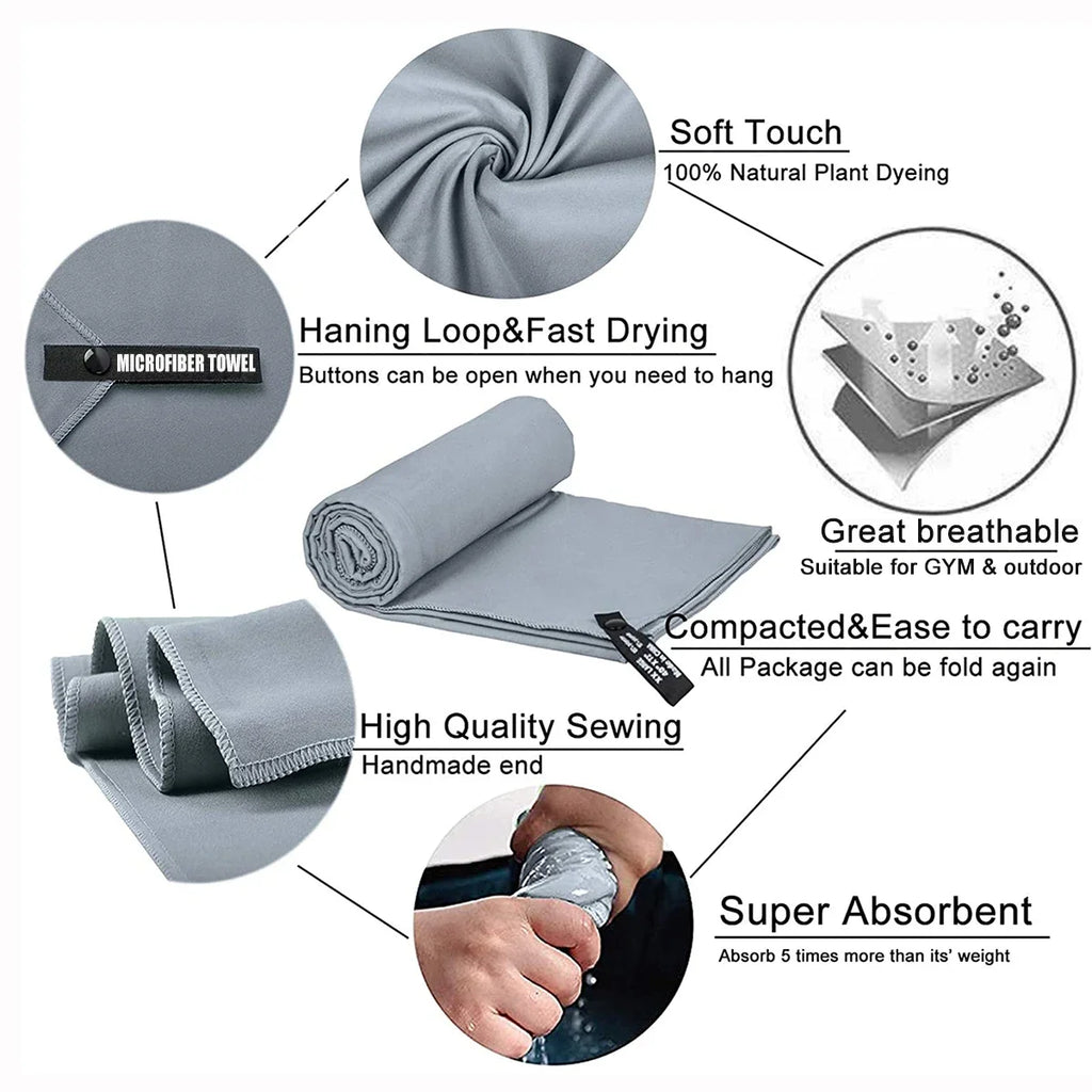 Microfiber Gym Towel – Silver Ion Odor-Free Absorbent Fabric for Workout