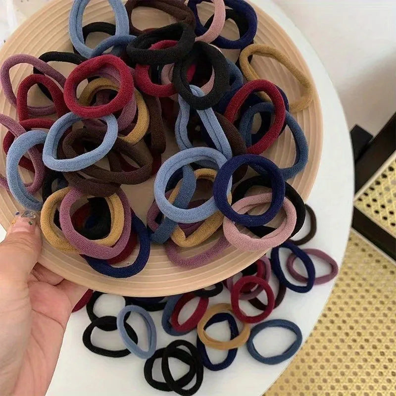 Nylon Hair Scrunchies – Colorful Elastic Ponytail Holders for Women and Girls