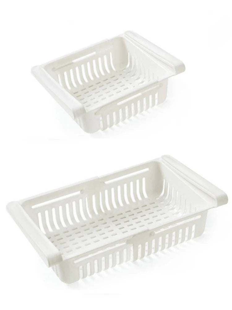 Retractable Refrigerator Storage Basket – Adjustable Kitchen Drawer for Organization