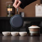 Portable Travel Tea Set – Ceramic Teapot and Cups for Camping