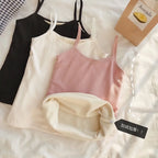 Velvet Corset Tank Top – Slim Fleece Winter Base Layer for Women