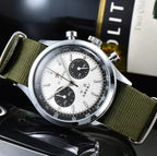 Vintage Pilot Chronograph – 42mm Automatic Waterproof Watch for Men