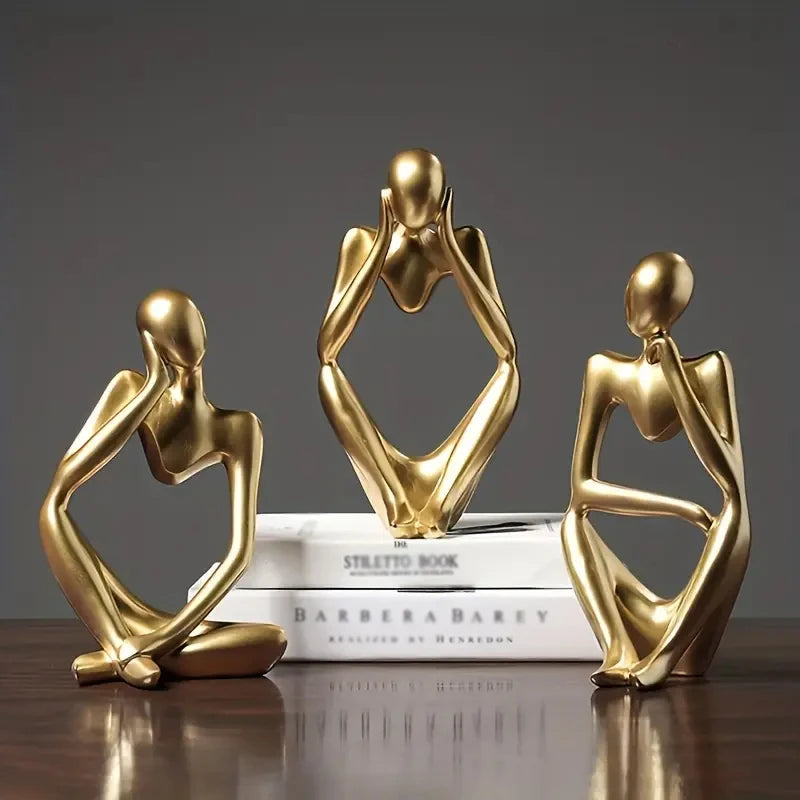 Abstract Figure Sculpture – Minimalist Resin Ornament for Modern Home Decor