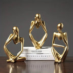 Abstract Figure Sculpture – Minimalist Resin Ornament for Modern Home Decor
